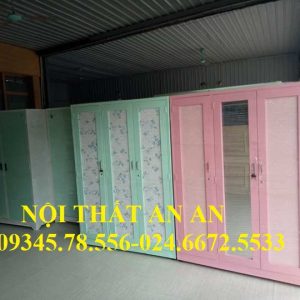 Tủ đựng quần áo bằng sắt LẮP RÁP cao cấp 3 buồng , Nội thất An An – MSP: TCCAA31A