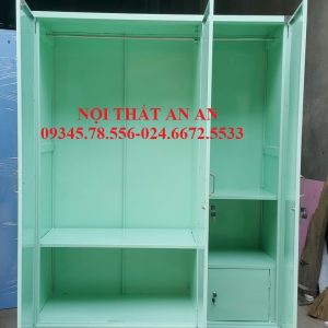 Tủ đựng quần áo bằng sắt LẮP RÁP cao cấp 3 buồng , Nội thất An An – MSP: TCCAA31A