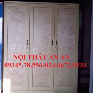 Tủ đựng quần áo bằng sắt LẮP RÁP cao cấp 3 buồng , Nội thất An An – MSP: TCCAA31A