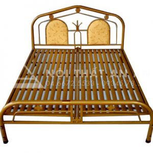 Giường sắt xinh 1,8mx2m màu vàng đồng, giường đôi gia đình đẹp tại Hà Nội. GSAA01