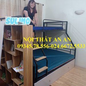 giường sắt 2 tầng khổ rộng 1m6x2m siêu khỏe-nội thất an an hà nội