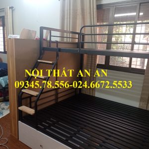 giường sắt 2 tầng khổ rộng 1m6x2m siêu khỏe-nội thất an an hà nội