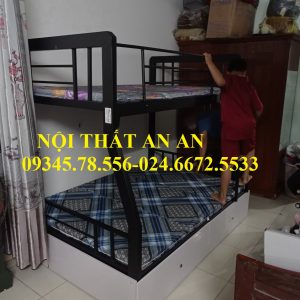 giường tầng sắt có cốp đồ gầm giường khỏe đẹp