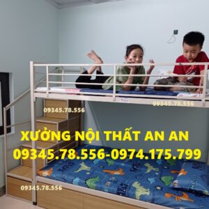 Giường tầng sắt, giường tầng cầu thang hộp sơn tĩnh điện