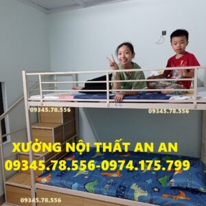 Giường tầng sắt, giường tầng cầu thang hộp sơn tĩnh điện