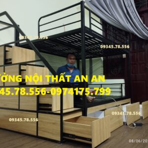 Giường tầng sắt, giường tầng cầu thang hộp sơn tĩnh điện