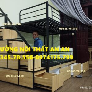 giường Giường tầng sắt, giường tầng cầu thang hộp sơn tĩnh điện