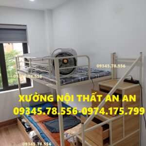 Giường tầng sắt, giường tầng cầu thang hộp sơn tĩnh điện