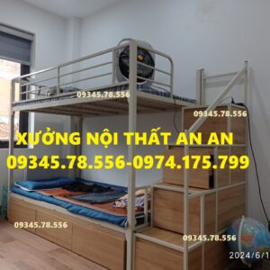 Giường tầng sắt, giường tầng cầu thang hộp sơn tĩnh điện